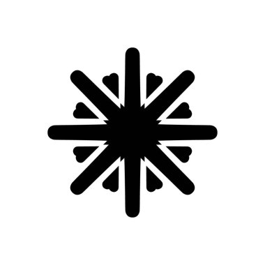 beyaz arka plan üzerinde izole siyah kar tanesi silueti