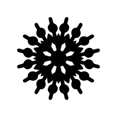 beyaz arka plan üzerinde izole siyah kar tanesi silueti