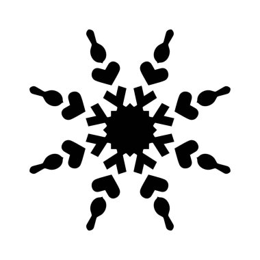 beyaz arka plan üzerinde izole siyah kar tanesi silueti