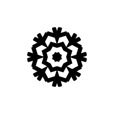 beyaz arka plan üzerinde izole siyah kar tanesi silueti