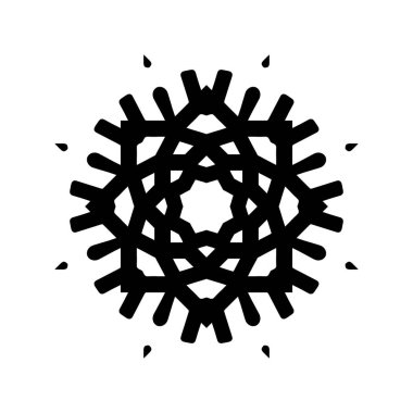 beyaz arka plan üzerinde izole siyah kar tanesi silueti