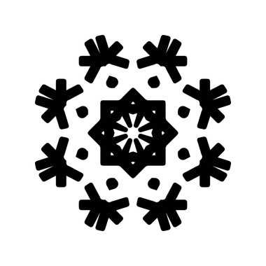 beyaz arka plan üzerinde izole siyah kar tanesi silueti