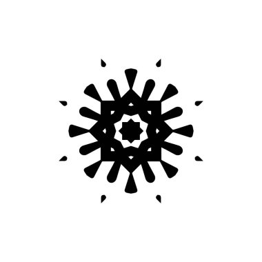 beyaz arka plan üzerinde izole siyah kar tanesi silueti