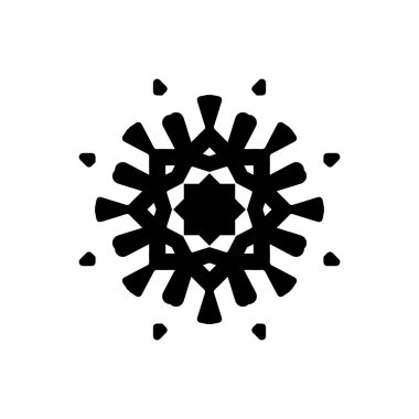 beyaz arka plan üzerinde izole siyah kar tanesi silueti