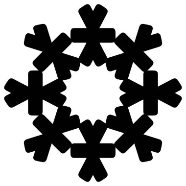 beyaz arka plan üzerinde izole siyah kar tanesi silueti