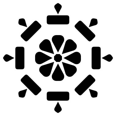 beyaz arka plan üzerinde izole siyah kar tanesi silueti