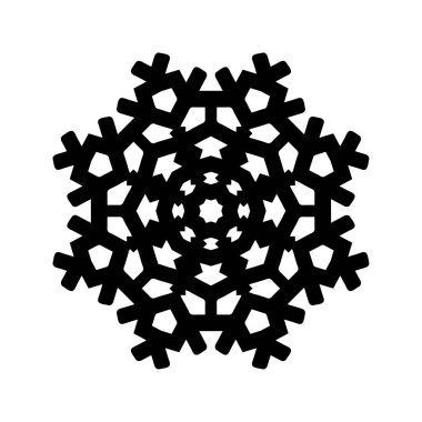 beyaz arka plan üzerinde izole siyah kar tanesi silueti