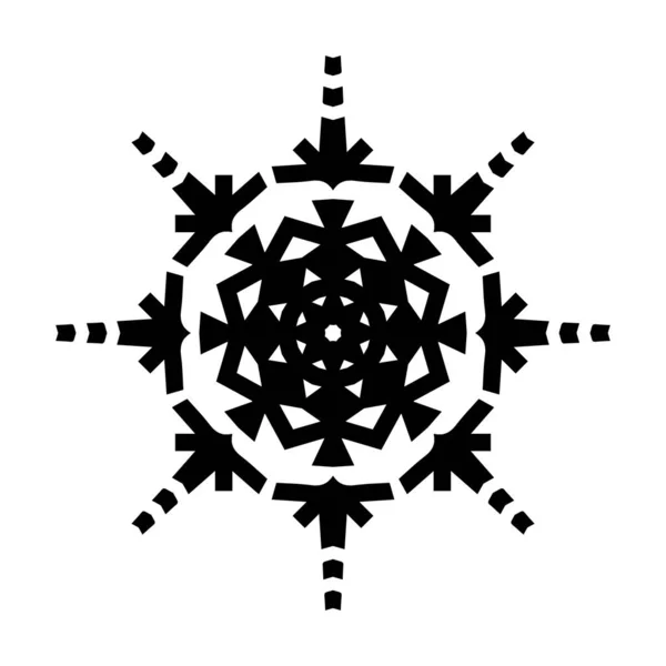 Black Snowflake Silhouette Isolated White Background — Stock Photo, Image