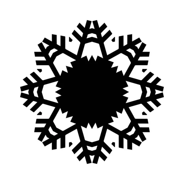 Black Snowflake Silhouette Isolated White Background — Stock Photo, Image