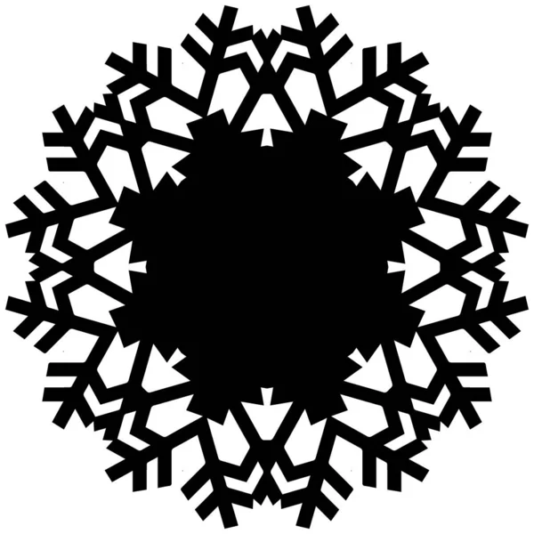 Svart Snowflake Silhouette Isolerad Vit Bakgrund — Stockfoto