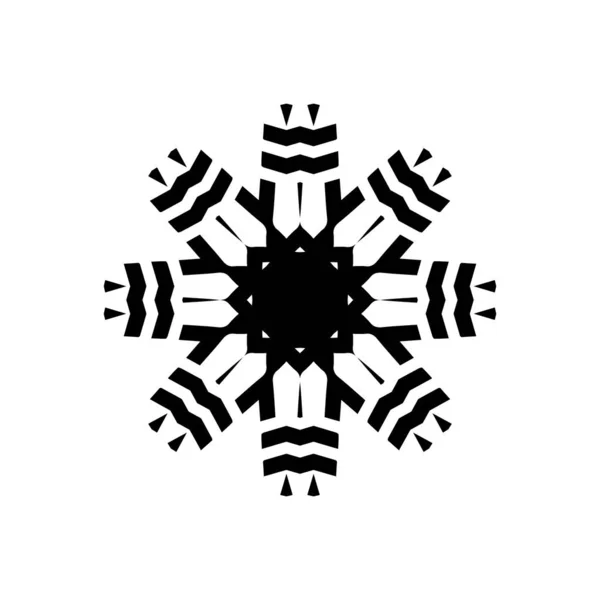 Silhouette Fiocco Neve Nero Isolato Sfondo Bianco — Foto Stock