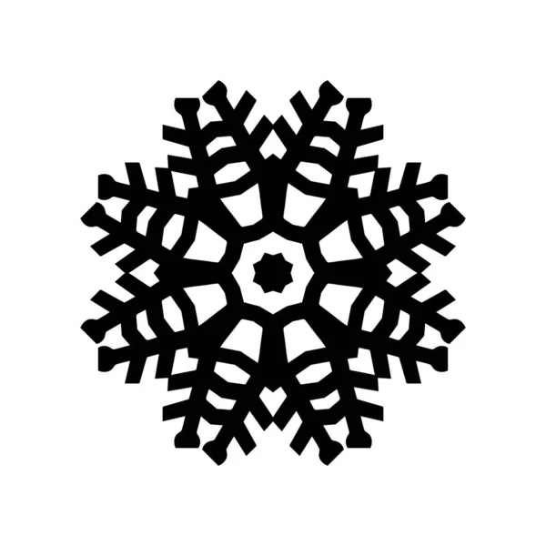 Silhouette Fiocco Neve Nero Isolato Sfondo Bianco — Foto Stock