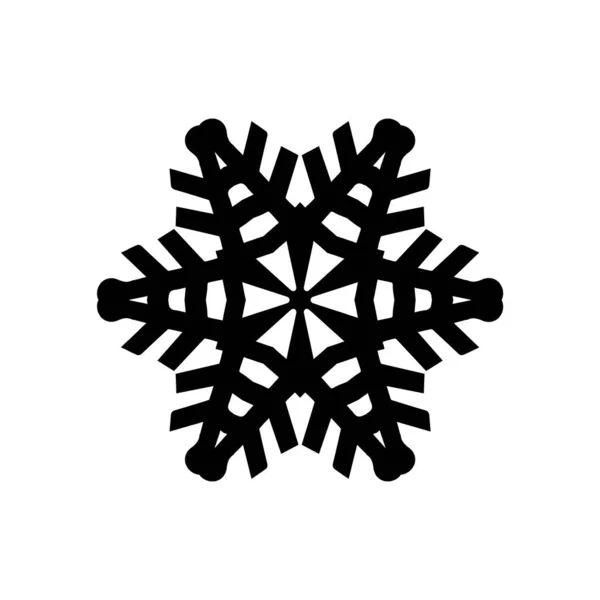 Черный Силуэт Снежинки Изолирован Белом Фоне — стоковое фото
