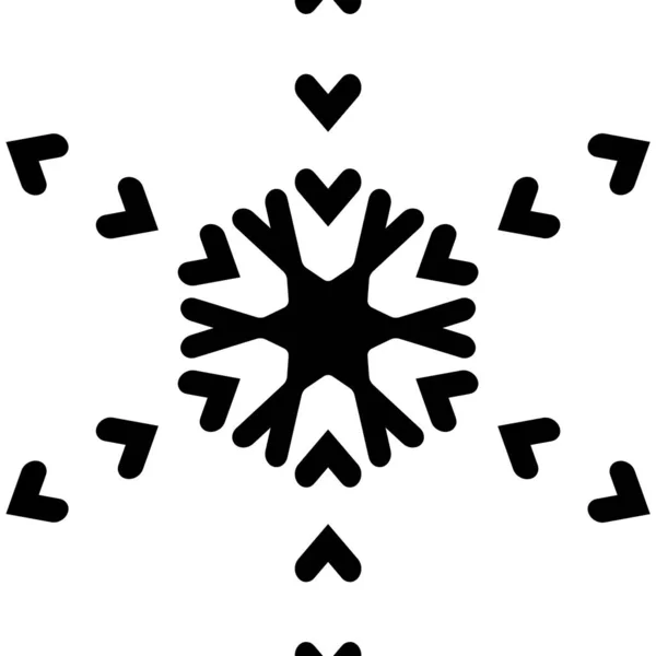 Black Snowflake Silhouette Isolated White Background — Stock Photo, Image