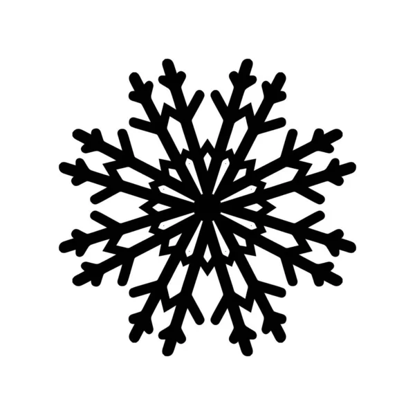 Μαύρη Χιονονιφάδα Σιλουέτα Απομονώθηκε Λευκό Φόντο — Φωτογραφία Αρχείου
