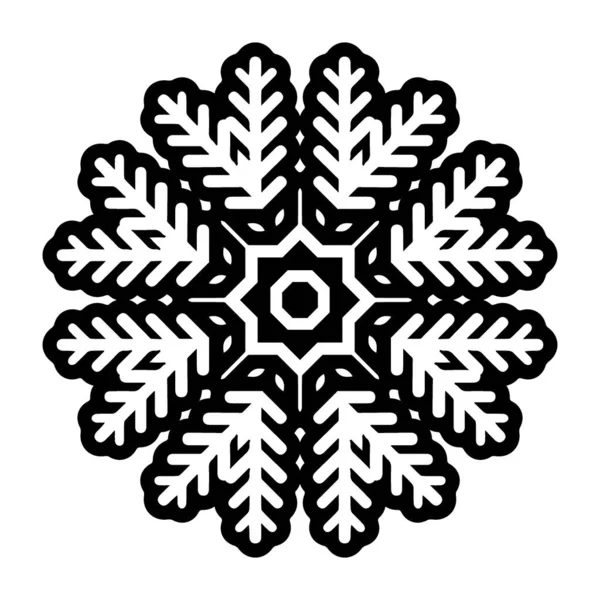 Μαύρη Χιονονιφάδα Σιλουέτα Απομονώθηκε Λευκό Φόντο — Φωτογραφία Αρχείου