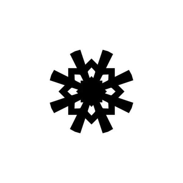 Svart Snowflake Silhouette Isolerad Vit Bakgrund — Stockfoto