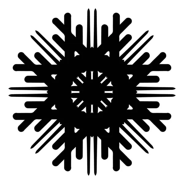 Черный Силуэт Снежинки Изолирован Белом Фоне — стоковое фото