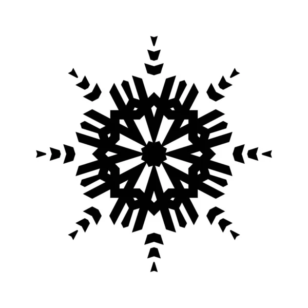 Black Snowflake Silhouette Isolated White Background — Stock Photo, Image