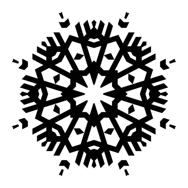 Schwarze Schneeflockensilhouette Isoliert Auf Weißem Hintergrund — Stockfoto