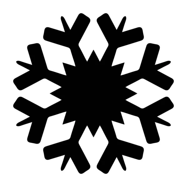 Schwarze Schneeflockensilhouette Isoliert Auf Weißem Hintergrund — Stockfoto