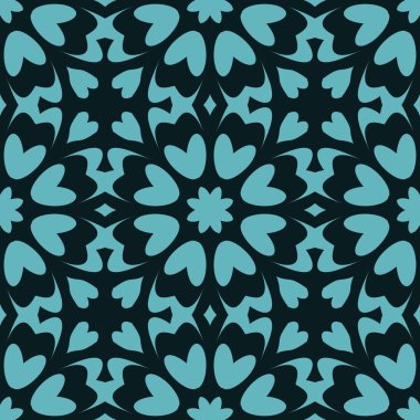 mavi siyah render kaleydoscope soyut süsler arka plan