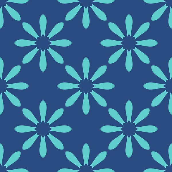 Blau Abstrakte Formen Hintergrund Mit Floralen Formen Blumen — Stockfoto