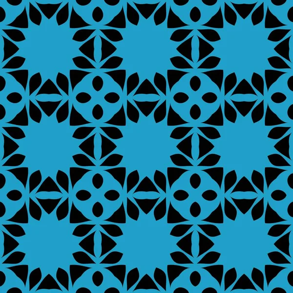 Blau Schwarz Rendering Kaleidoskop Abstrakte Ornamente Hintergrund — Stockfoto