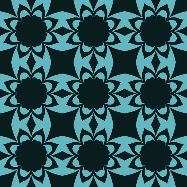 Blauw Zwart Rendering Caleidoscoop Abstracte Ornamenten Achtergrond — Stockfoto