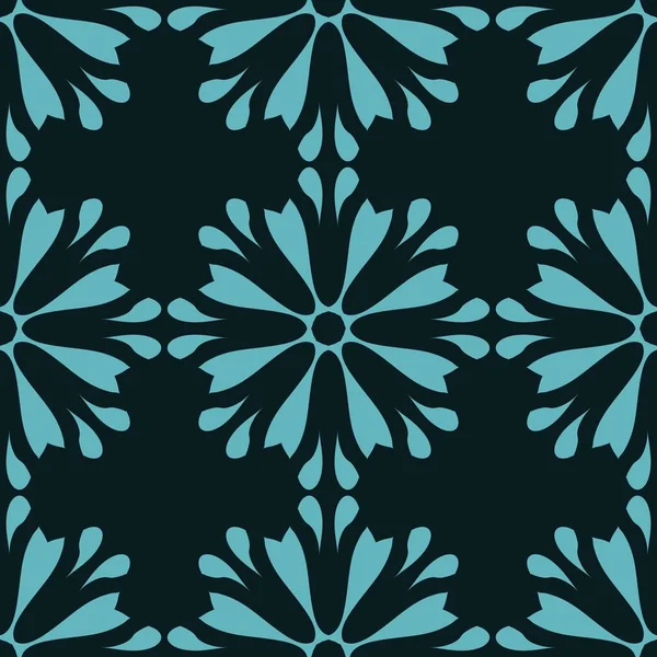 Blau Schwarz Rendering Kaleidoskop Abstrakte Ornamente Hintergrund — Stockfoto