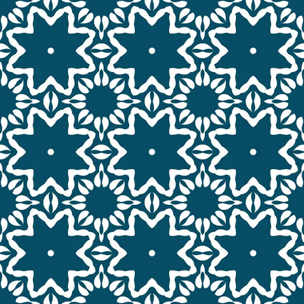Rendering Blaues Kaleidoskop Abstrakte Blumen Hintergrund — Stockfoto