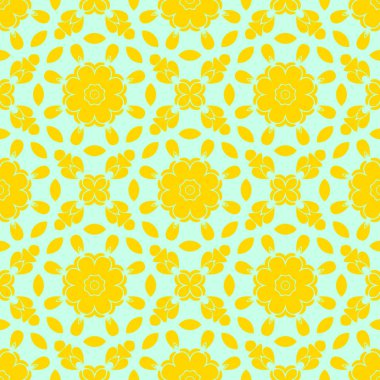 Sarı ve açık yeşil renklerde modern soyut desen