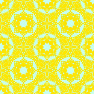 Sarı ve açık yeşil renklerde modern soyut desen