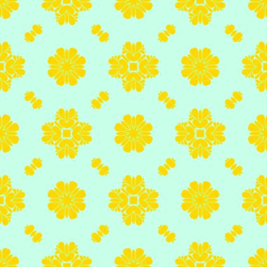 Sarı ve açık yeşil renklerde modern soyut desen