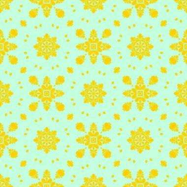 Sarı ve açık yeşil renklerde modern soyut desen