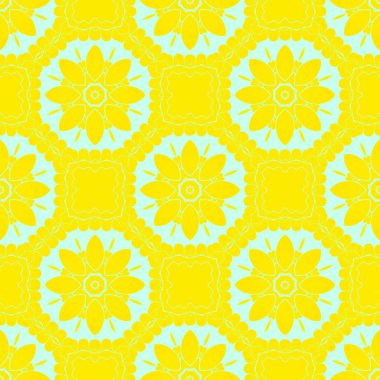 Sarı ve açık yeşil renklerde modern soyut desen