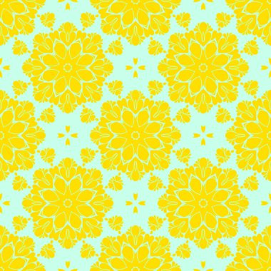 Sarı ve açık yeşil renklerde modern soyut desen