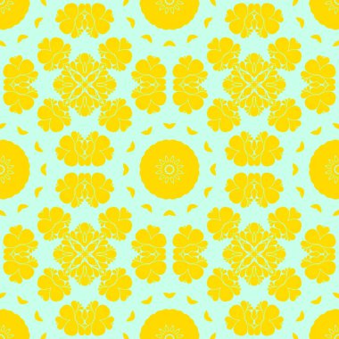 Sarı ve açık yeşil renklerde modern soyut desen