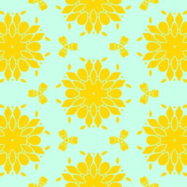 Sarı ve açık yeşil renklerde modern soyut desen