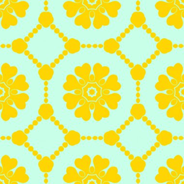 Sarı ve açık yeşil renklerde modern soyut desen