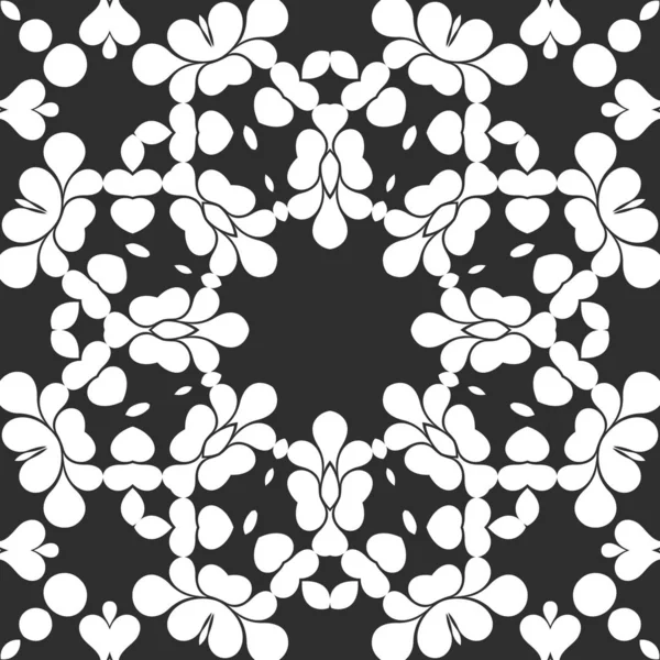 Preto Branco Abstrato Ornamental Fundo — Fotografia de Stock