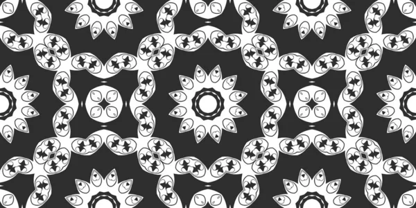 Preto Branco Abstrato Ornamental Fundo — Fotografia de Stock