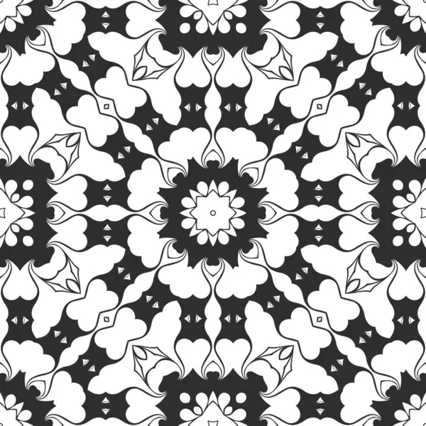 Schwarz Und Weiß Abstrakten Ornamentalen Hintergrund — Stockfoto