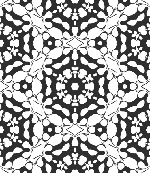 Preto Branco Abstrato Ornamental Fundo — Fotografia de Stock