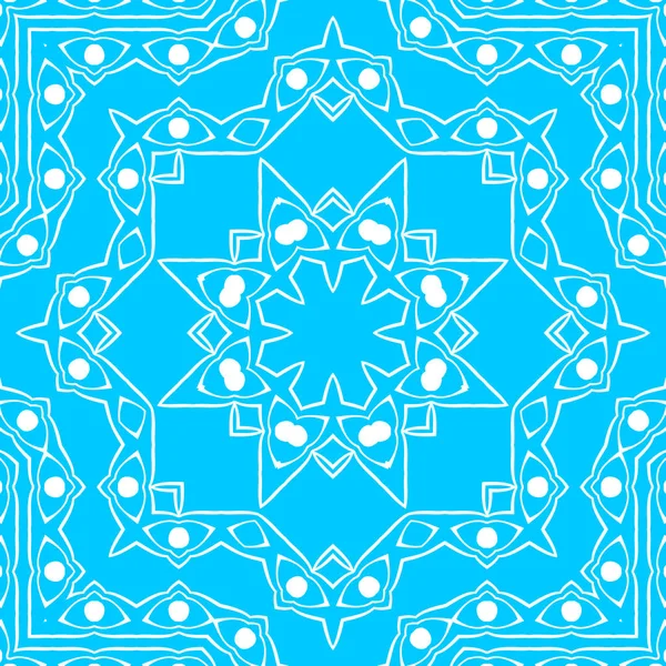 Fundo Ornamental Abstrato Azul Branco — Fotografia de Stock