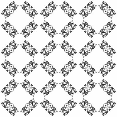 Soyut, siyah ve beyaz fayanslar. Art deco kusursuz arka plan. Modern geometrik doku ve yinelenen desen