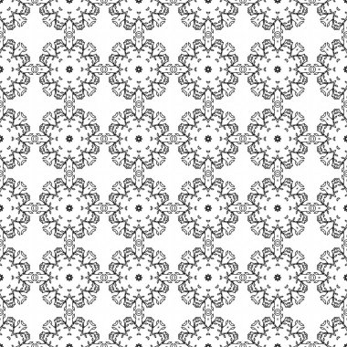 Zarif, çok güzel, siyah ve beyaz, pürüzsüz bir desen. Süslü stil kabilenin etnik geçmişi. Geometrik süsleme arka planı tekrarla. Dekoratif kapak