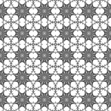 Zarif, çok güzel, siyah ve beyaz, pürüzsüz bir desen. Süslü stil kabilenin etnik geçmişi. Geometrik süsleme arka planı tekrarla. Dekoratif kapak