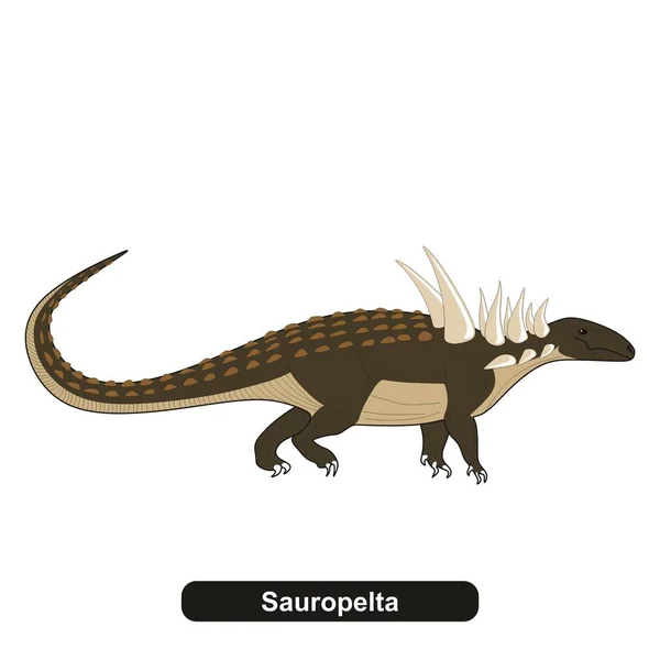 Sauropelta Dinosaurus Vyhynulé Zvíře — Stockový vektor