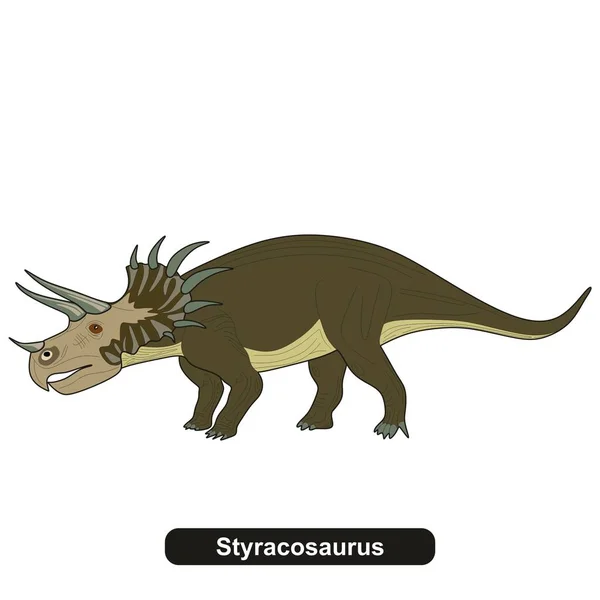Styracosaurus Dinosaurie Utdöda Djur — Stock vektor
